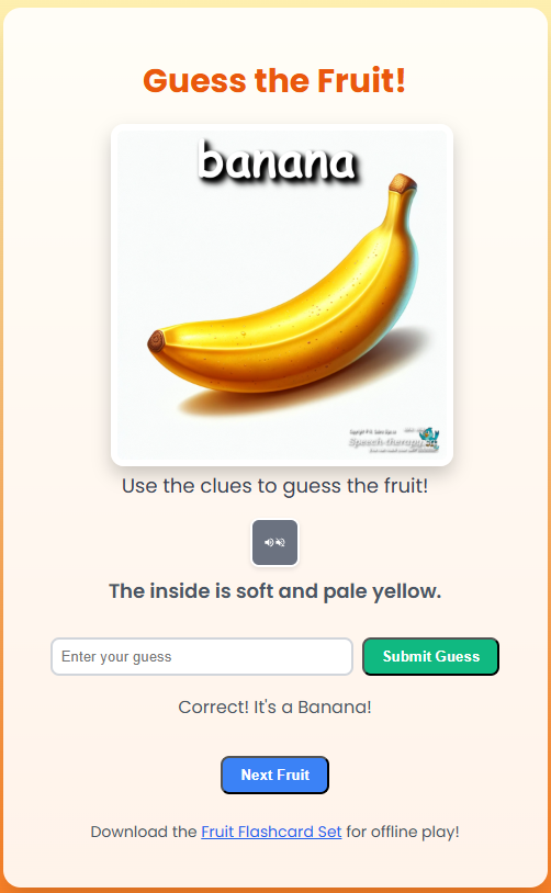 Flashcard Set Guess the Fruit
