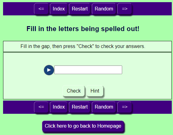 Spelling - Slower Speed